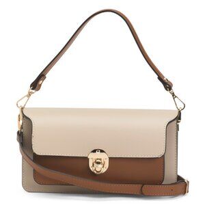 ISADORA Made In Italy Leather Structure Multi East West Crossbody Bag